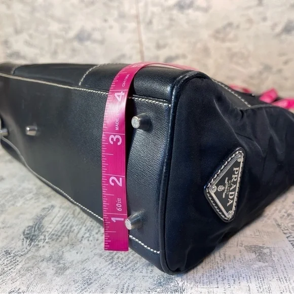 PRADA Nylon Leather Trimmed Tessuto Shouder Bag - Picture 15 of 16